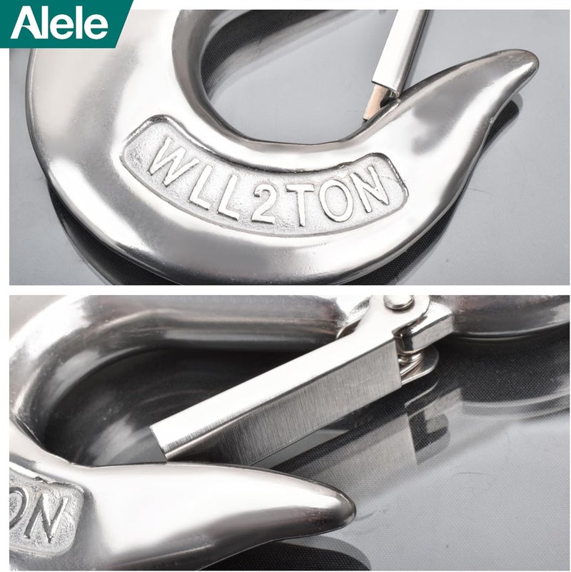 Alele Grab Hooks,2T Crane Scale,Slip Hooks,Stainless Steel Heavy Duty Lifting Hook Rigging Accessory (Grab Hooks 2000kg) - Image 4